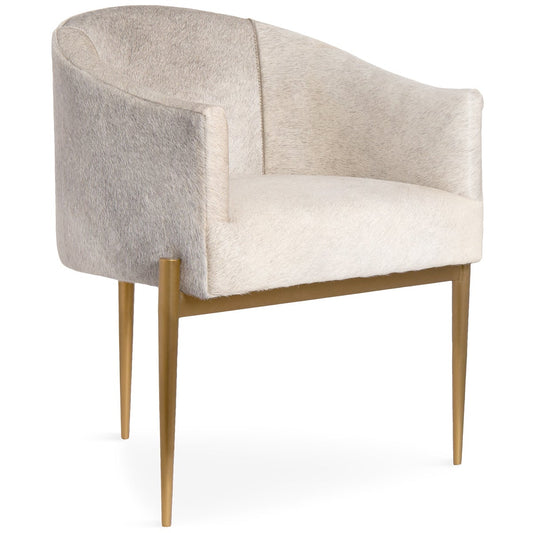 Art Deco Dining Chair in Champagne Cowhide