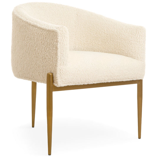 Art Deco Dining Chair in Faux Sheepskin