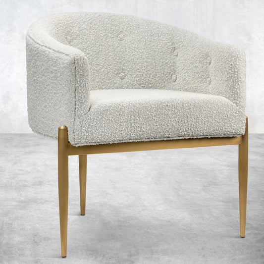 Art Deco Dining Chair in Boucle