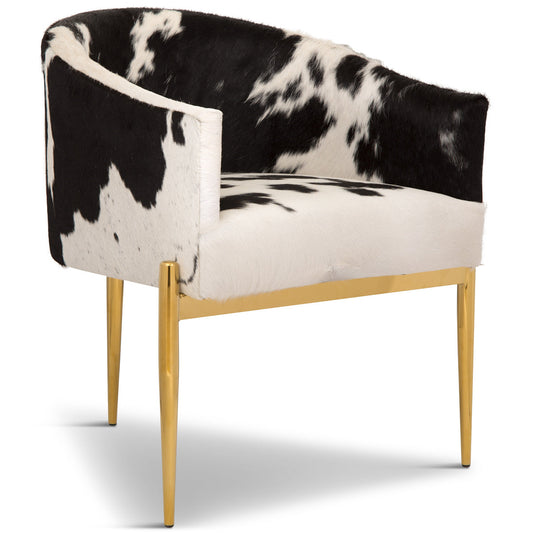 Art Deco Dining Chair in Cowhide